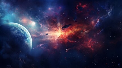 Planets, stars and galaxies in outer space showing the beauty of space exploration. Beautiful ,...