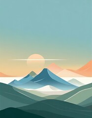 landscape with mountains and sky