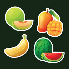 Set sticker fresh fruit design