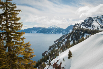 Overlook at Crater Lake National Park in Oregon