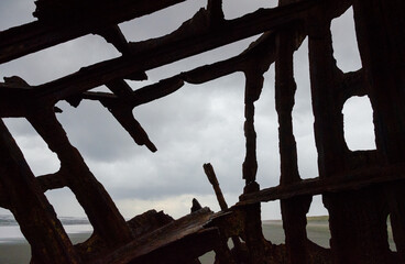 Wreck of the Peter Iredale at Fort Stevens State Park in Oregon