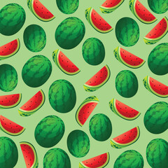 Watermelon fruit pattern background design