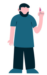 Fototapeta na wymiar Diabetic Man Illustration. Diabetes disease cartoon style illustration for infographic and education