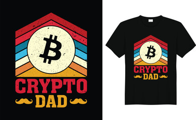 retro bitcoin crypto t-shirt design template,Funny Crypto Dad,Bitcoin shirt, crypto millionaire shirt hodl cryptocurrency tshirt, crypto shirt ethereum shirt, doge coin gift, dogecoin chainlink