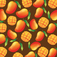 Mango fruit pattern background design