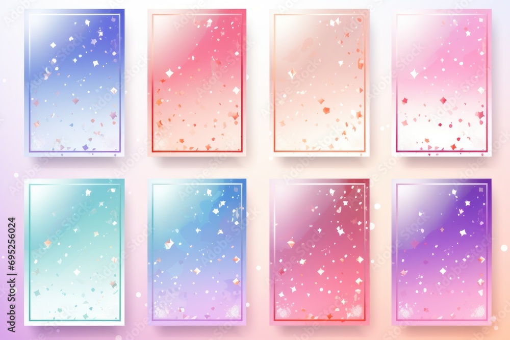 Poster A collection of six banners in various vibrant colors. Perfect for adding a pop of color to any project or advertisement