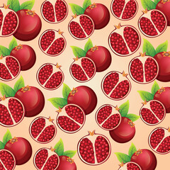 Pomegranate fruit pattern background design