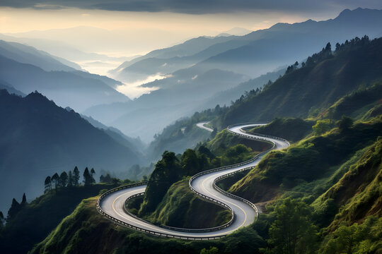 mountain road in the mountains. 