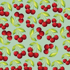 Cherry fruit pattern background design