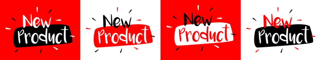 New product on red and white background
