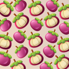 Mangosteen fruit pattern background design