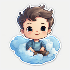 Obraz premium Cute little new born baby Boy sticker 