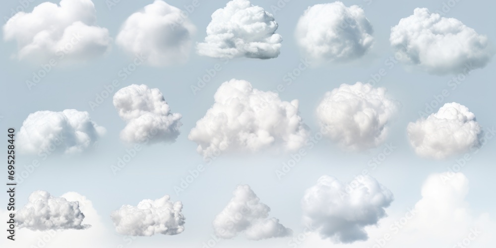 Poster A picturesque image of a bunch of clouds in the sky. Perfect for adding a serene touch to any project