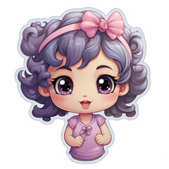 Cute little new born baby girl sticker "ai generated"