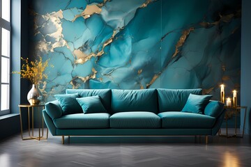 A cascade of liquid silver and azure, creating an elegant and ethereal abstract wallpaper with HD clarity and mesmerizing textures