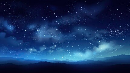 Obraz premium Digital Night scene starry sky scene Abstract
