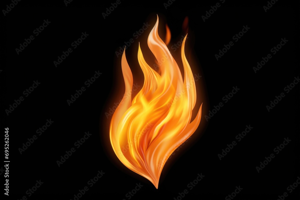Poster A captivating image of a fire flame against a black background. Perfect for adding a touch of intensity and warmth to any project