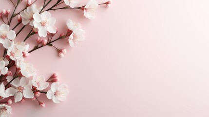 minimalist elegant sakura flower copy space background