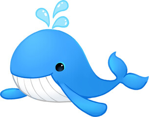 character whale handdrawn illustration