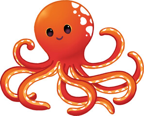 octopus cartoon isolated on white