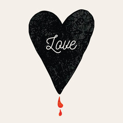 Love heart valentine. Vector illustration. - 695264066