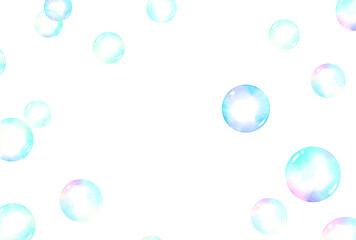 背景素材_水彩_シャボン玉_青