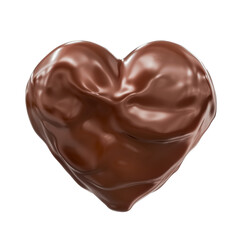 3d rendering heart made of chocolate isolated on a white background