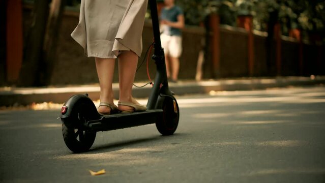 electric scooter transportation. eco transport riding	