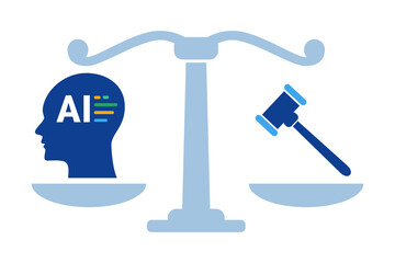 Ethics regulations of AI artificial intelligence hammer gavel judgement legal