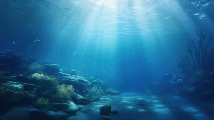 Foto op Aluminium Blue water background underwater © Pixel Town