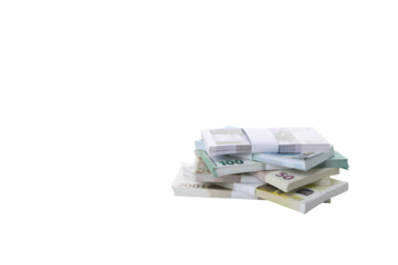 PNG, Stacks of American cash money, isolated on white background