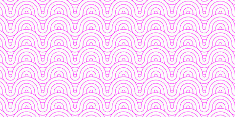 Modern diamond geometric ocean spiral pattern and abstract circle wave lines. pink seamless tile stripe geomatics overlapping create retro square line backdrop pattern background. Overlapping Pattern.