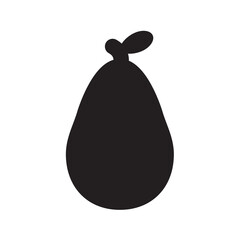 Avocado Icon, Avocados Slice Symbol, Minimal Alligator Pear Shape, Guacamole Ingredient