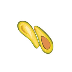 Avocado Icon, Avocados Slice Symbol, Minimal Alligator Pear Shape, Guacamole Ingredient