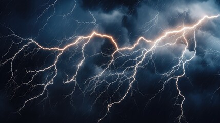 A collection of lightning bolts illuminating the sky. Perfect for adding drama and excitement to any project - obrazy, fototapety, plakaty