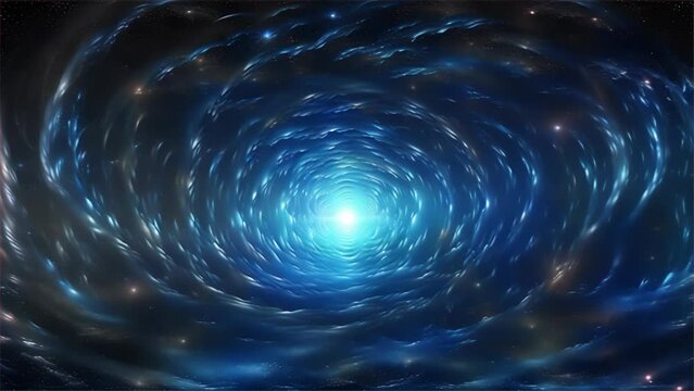 a vortex formed around a black hole, a mysterious phenomenon of the universe, with a swirl of colorful stars and gases clearly visible.