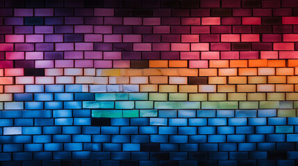 A wall of colored bricks