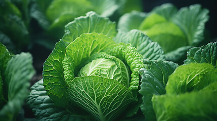 Obraz premium A cabbage in the garden