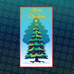 Vector illustration of a decorated Christmas tree