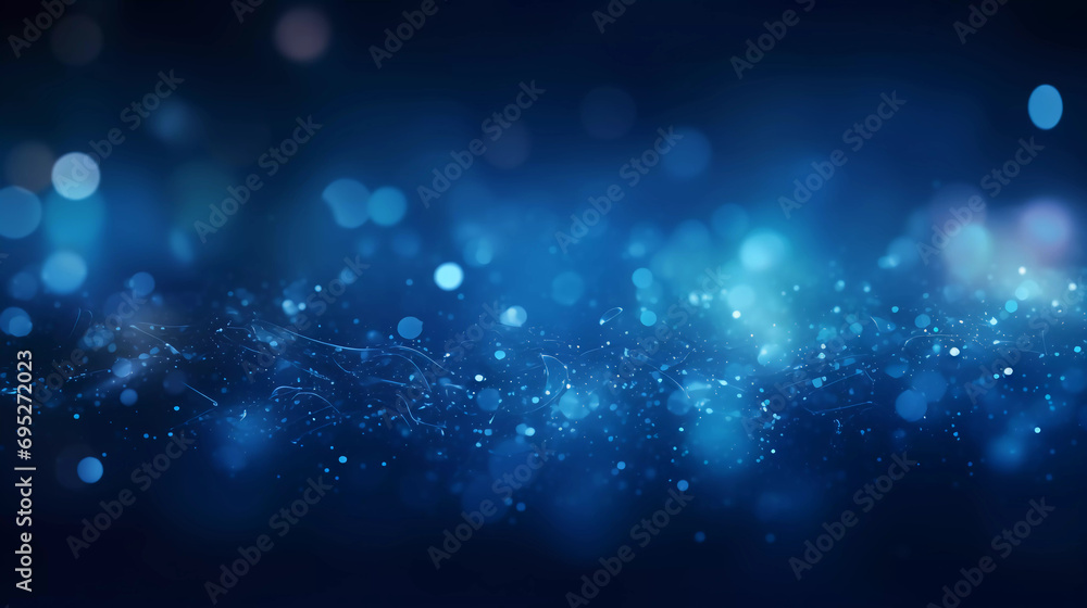 Poster blue glow particle abstract bokeh background