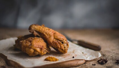 Fototapeta premium Copy Space image of Breaded chicken