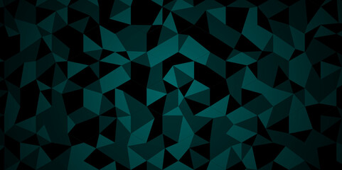 Obraz premium Abstract geometric blue and black triangle tiles pattern mosaic backdrop background. Modern abstract seamless geometric dark black pattern background with lines Geometric print composed of triangles.