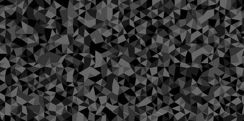 Abstract Black and gray square wall cube triangle tiles pattern mosaic background. Modern seamless geometric dark black pattern background with lines Geometric print composed of triangles.