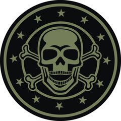 military sign with skull, chevron, vintage design t shirts