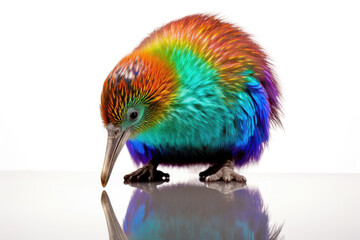 A kiwi bird on a white background