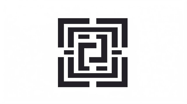 logo symbol rectangular maze on a white background isolated