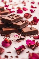 chocolates and rose petals