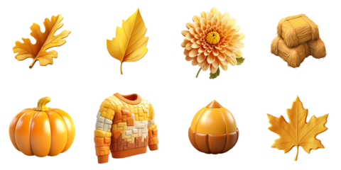 3d autumn icon Artificial Intelligence Generative