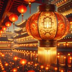 An illustration symbolizing the festive atmosphere of the Chinese New Year Lantern Festival, featuring colorful lanterns and traditional celebrations.