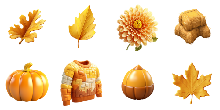 3d autumn icon Artificial Intelligence Generative